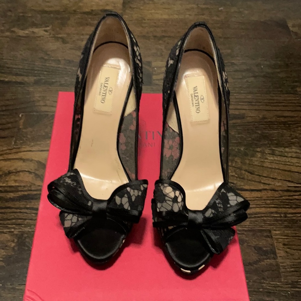 Valentino Black Lace Shoes